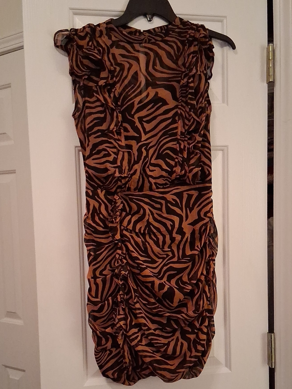 Express Sleeveless Zebra-Print Midi Dress - Brown & Black